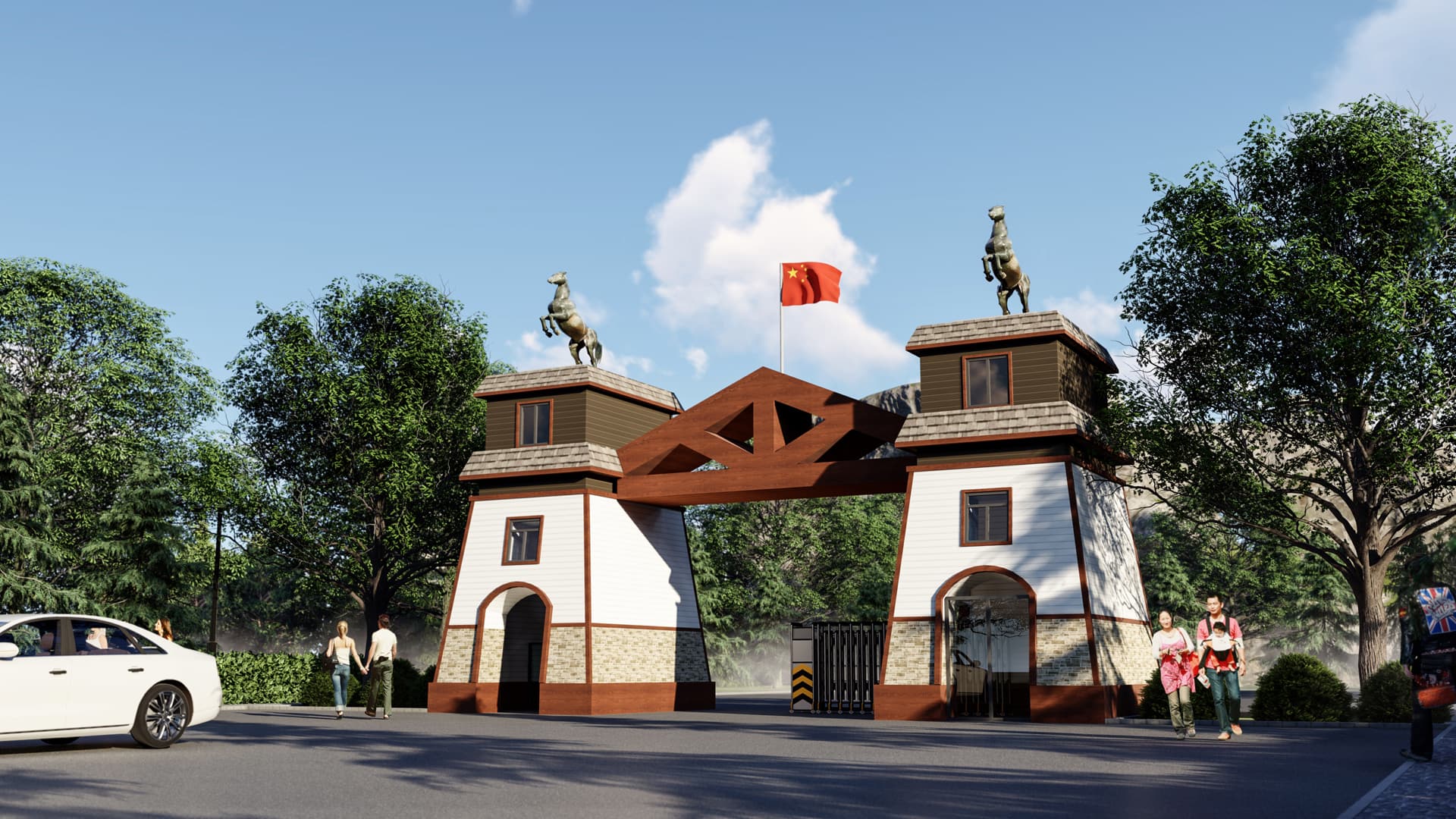 景區(qū)大門項目 板材型號：PBW32-07，B10-01，PB9003